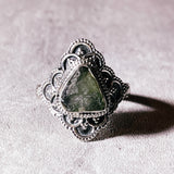 Moldavite sz9.25 925 ring