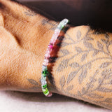 Multi tourmaline smooth rondelle 925 bracelet