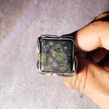 Epidote matrix sz8.25 925 ring