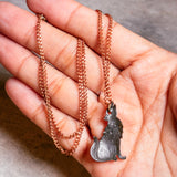 Copper wolf earring & necklace set