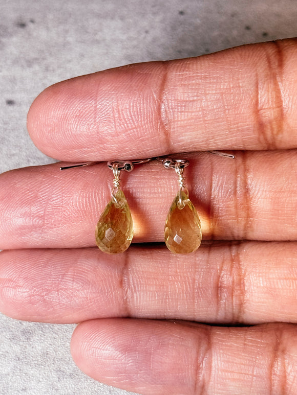 Lemon quartz briolette 925 dangles