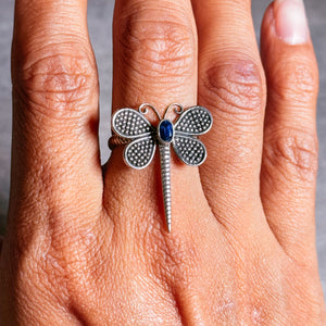 Faceted kyanite dragonfly 925 sz7.75 ring