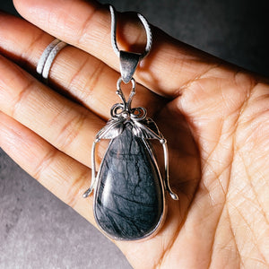 Spider vein jasper 925 pendant