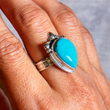 Blue turquoise 925 sz7.75 ring