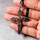 Citrine amethyst 925 cross pendant