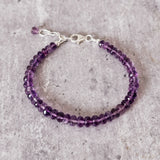 Faceted amethyst 825 bracelet