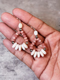 Rhodochrosite & pink conch 925 NP earrings