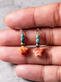 Kingman turquoise NP spiny oyster star 925 earrings