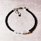 AAA Ethiopian Opal black spinel 925 bracelet