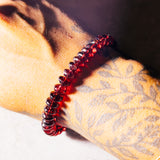 Pyrope garnet smooth rondelle 925 bracelet