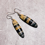 Petrified wood 925 earrings