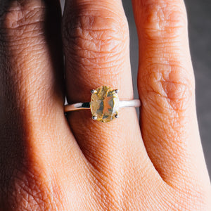 Citrine 925 sz6 adjustable ring