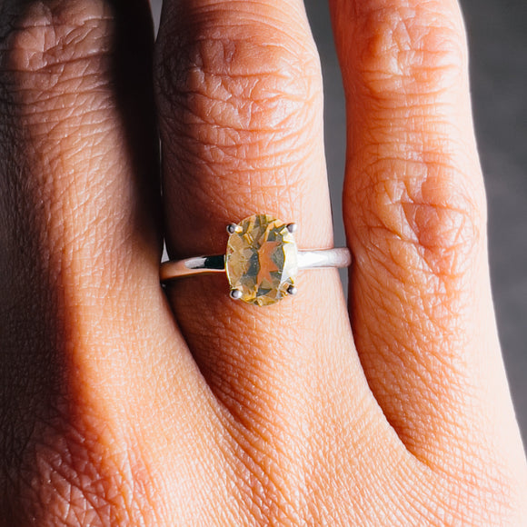 Citrine 925 sz8 adjustable ring