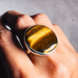 Tigers eye 925 adjustable ring