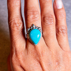 Blue turquoise 925 sz7.75 ring