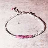 White topaz pink sapphire 925 bracelet