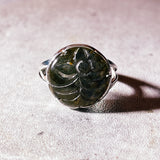 Carved Labradorite sz10 925 ring