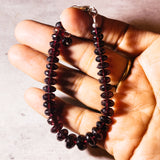 Faceted pyrope garnet rondels 925 bracelet