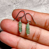 Emerald smooth rondel 925 earrings