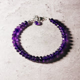 Faceted amethyst 925 bracelet