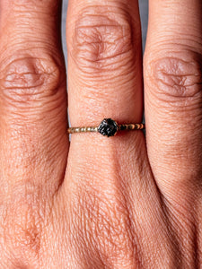 Shungite brass ring sz8.5