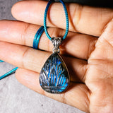 Carved Labradorite 925 pendant