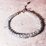 Faceted aquamarine 925 bracelet