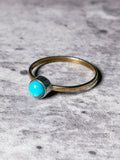 Turquoise brass & 925 ring sz9