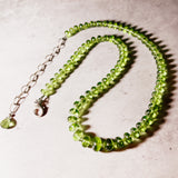 Smooth rondelle peridot 925 necklace