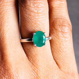 Green onyx 925 sz7 adjustable ring