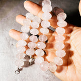 Chunky rose quartz 925 necklace