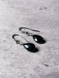 Black tourmaline drop 925 earrings