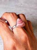 Rhodochrosite sz8 925 ring