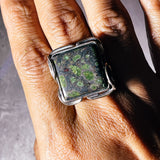 Epidote matrix sz8.25 925 ring