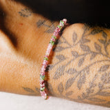 Multi tourmaline smooth rondelle 925 bracelet