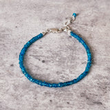 Neon blue apatite 925 bracelet