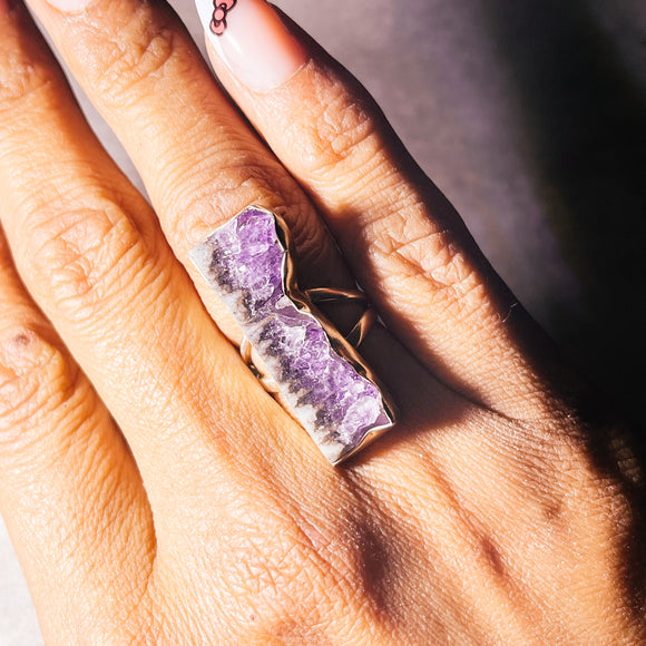 Amethyst slice 925 sz5.25 ring