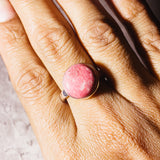 Pink thulite 925 sz9 ring