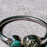 Turquoise pyrite 925 sz6.75 ring