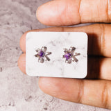 Purple copper turquoise 925 studs