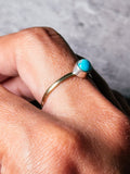Turquoise brass & 925 ring sz9