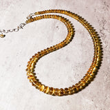 Smooth rondelle Citrine 925 necklace