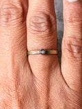 Black sunstone brass & sterling ring sz7