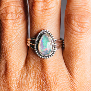 Ethiopian opal 925 ring sz10.5