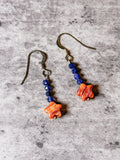 Blue kyanite spiny oyster star 925 dangles