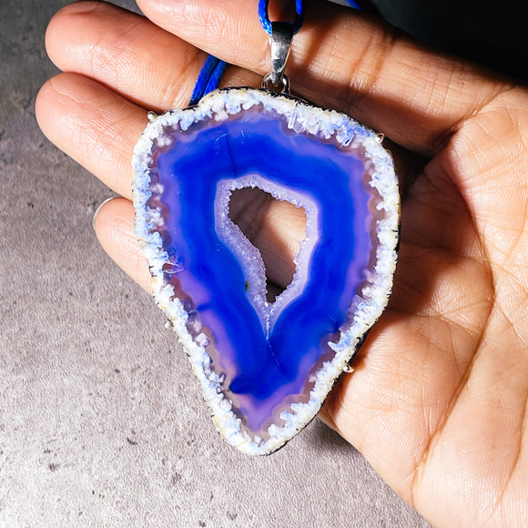 Purple agate 925 pendant