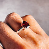 Garnet 925 sz10 adjustable ring