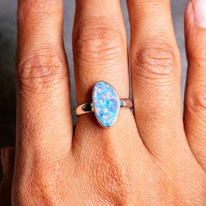 Opal doublet 925 ring sz7.75