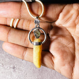 Amber moldavite 925 pendant