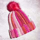 Stella crotchet Pom Pom beanie